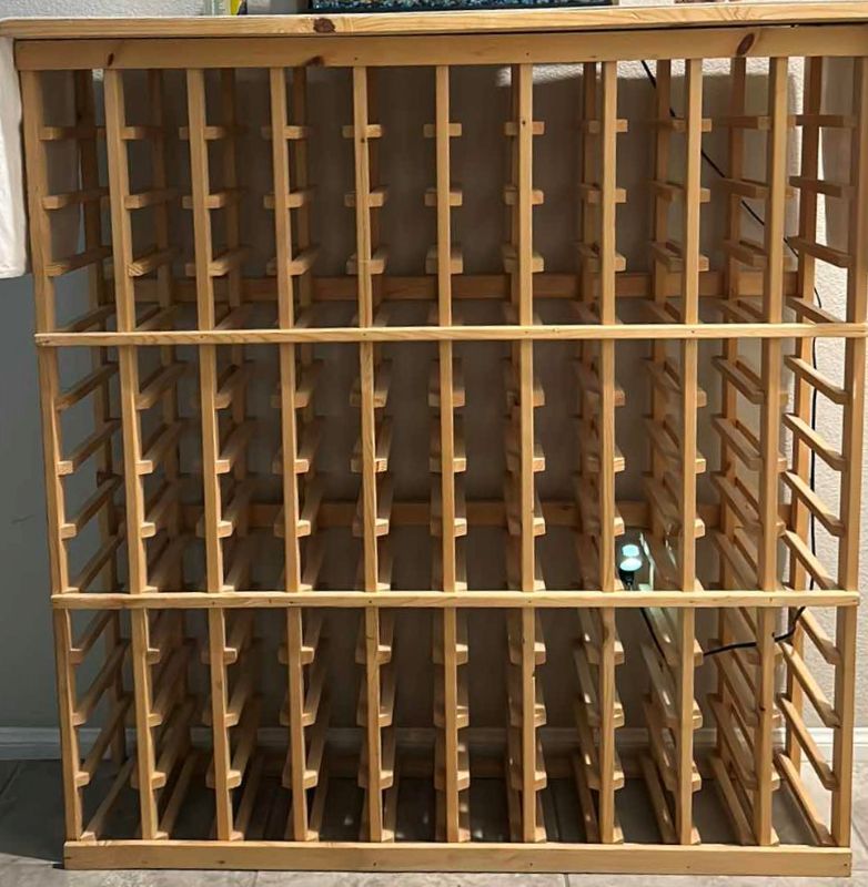 Photo 2 of WOODEN 120 SLOT WINE RACK 
