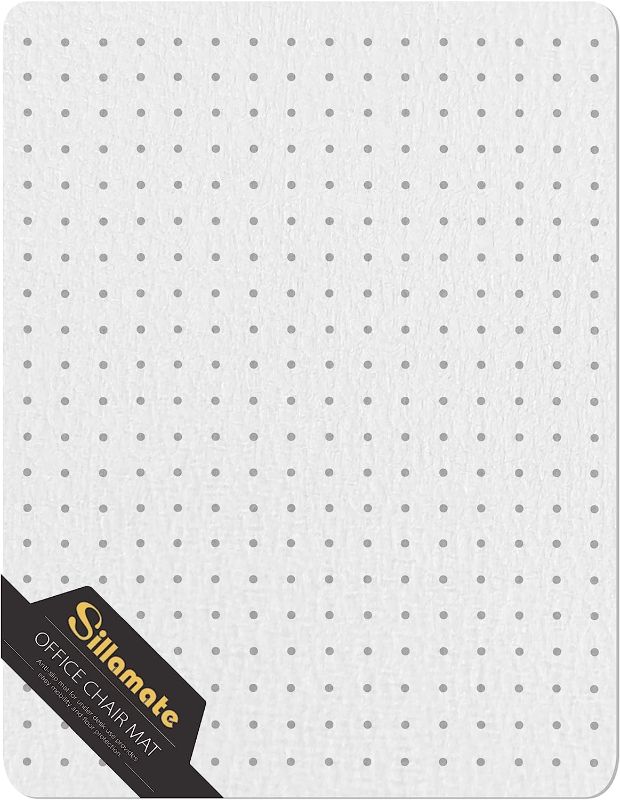 Photo 1 of Sillamate Plastic Office Chair Mat for Carpeted Floors, Heavy Duty Floor Mat,Eco-Friendly Series Studded Carpet Desk Chair Mats-36'' x 48'' (36 inches X 48 inches- NO Lip)
