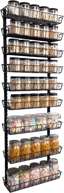 Photo 1 of Adjustable Wall Mount Spice Rack, 9-Tier Dual-use (Multi-use) Organizer, Black