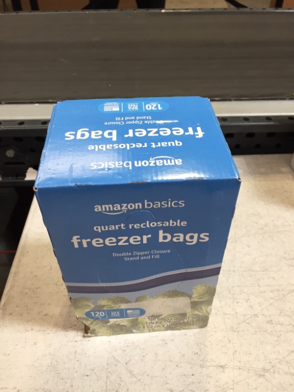 Photo 2 of Amazon Basics Freezer Quart Bags, 120 Count (Previously Solimo)