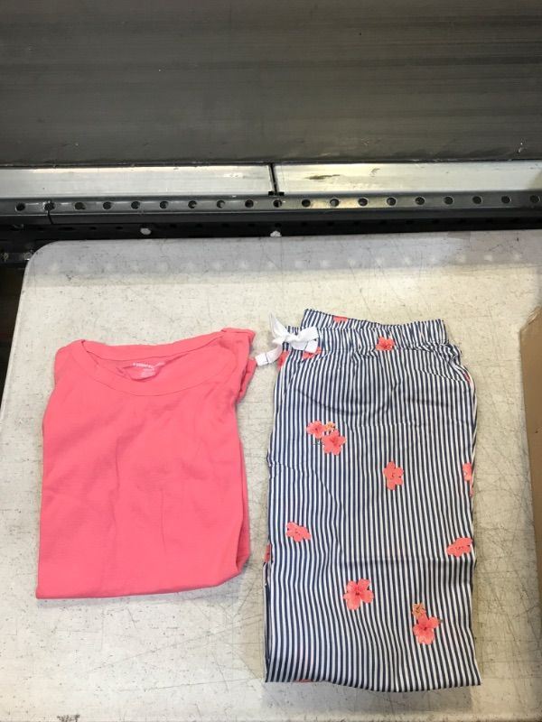 Photo 2 of Amazon Essentials Women's Poplin Pants and Sleep Tee Set. Small
