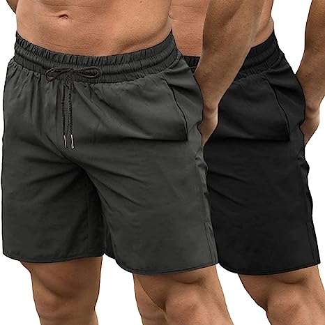 Photo 1 of COOFANDY Men's 2 Pack Gym Workout Shorts Quick Dry Bodybuilding Weightlifting Pants Training Running Jogger with Pockets. XL
