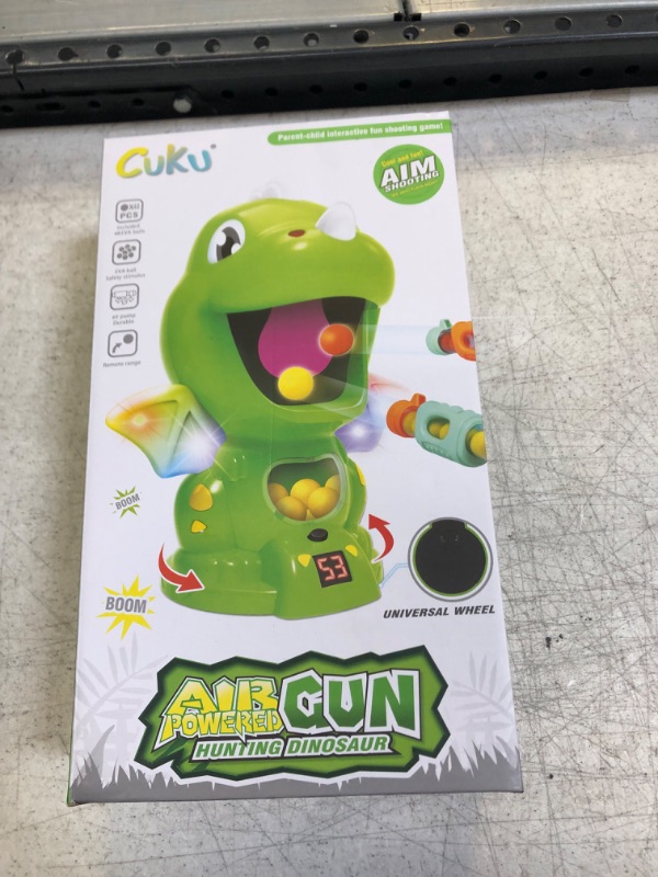 Photo 3 of Dinosaur Toys Shooting Target Toy Gun for Kids-Air Pump Shooting Game with 36 Foam Balls,Electronic Target Practice Party Toys with Score Record,Sound and LED,Gifts for 5 6 7 8 9 Years Old Boys Girls