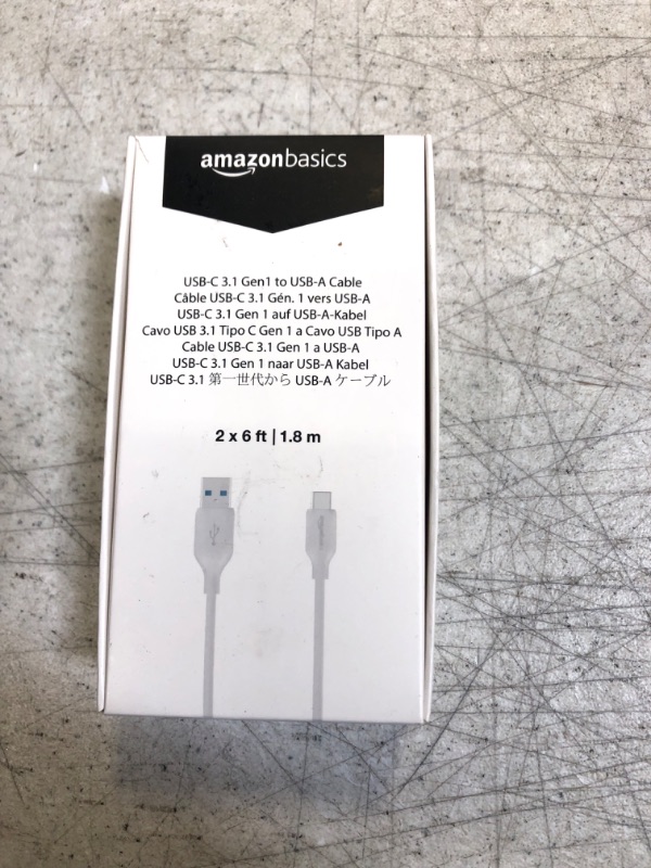 Photo 3 of Amazon Basics USB-C to USB-A 2.0 Fast Charging Cable, 480Mbps Transfer Speed, USB-IF Certified, 6 Foot, White (2 Pack)

