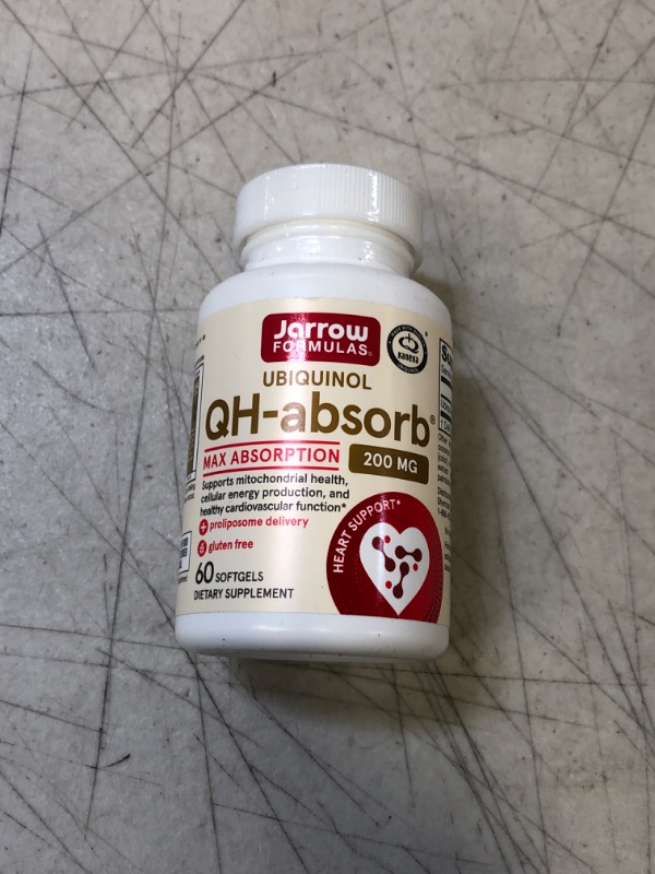 Photo 2 of Jarrow Formulas QH-absorb 200 mg - 60 Softgels - High Absorption Co-Q10 - Active Antioxidant Form of Co-Q10 - Supports Mitochondrial Energy Production and Cardiovascular Health - 60 Servings [EXP: 04/2025]