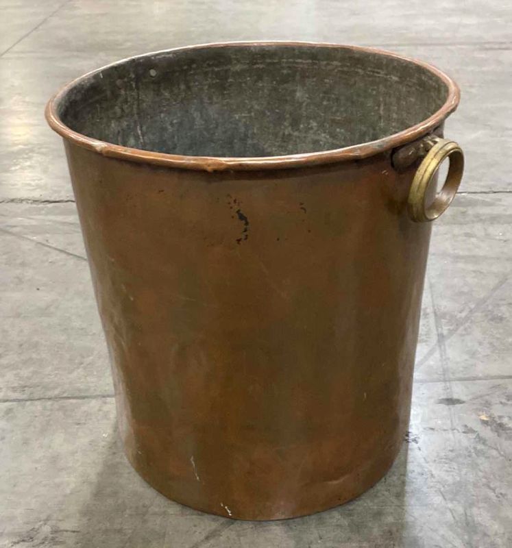 Photo 2 of ANTIQUE COPPER POT 17” X H 18”