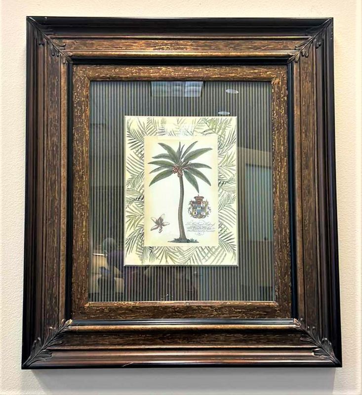 Photo 1 of ARTWORK ORNATE BRONZE AND BLACK FRAMED “PALM TREE” BY TOMMY BAHAMA ARTWORK 32” x 37”