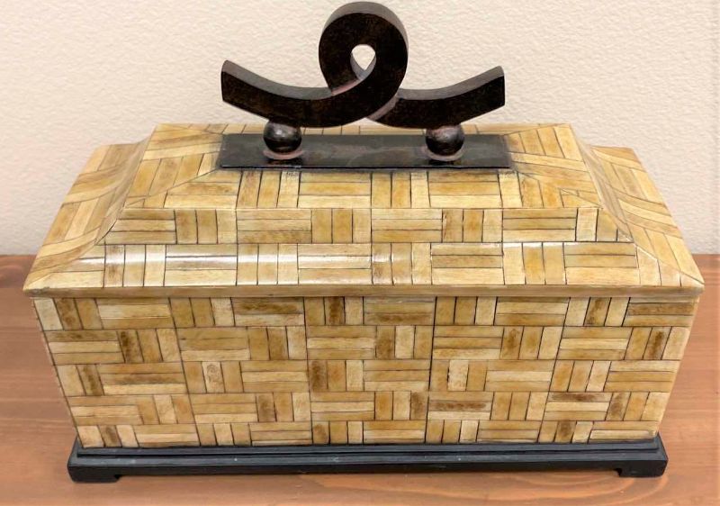 Photo 1 of WOOD AND IRON HOME DECOR BOX WITH REMOVABLE LID 16” X 6” H11”