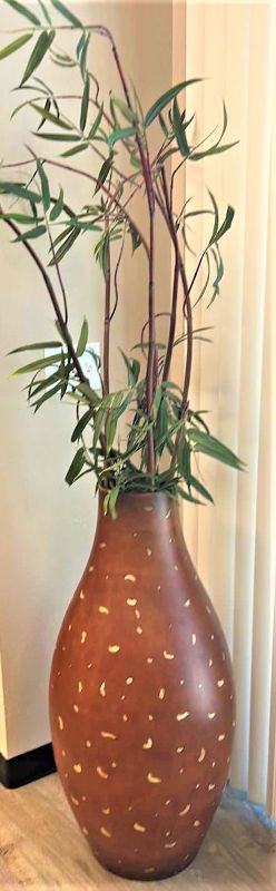 Photo 5 of TALL CERAMIC VASE WITH FAUX GREENERY ( HEIGHT WITHOUT GREENERY 3’4”)