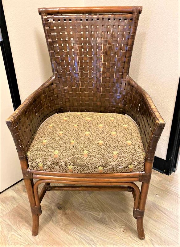 Photo 1 of TOMMY BAHAMA PINEAPPLE AND RATTAN OCCASIONAL CHAIR