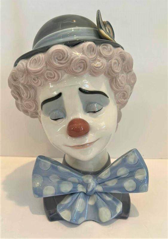 Photo 1 of LLADRO 9” PORCELAIN FIGURINE -"SAD CLOWN”