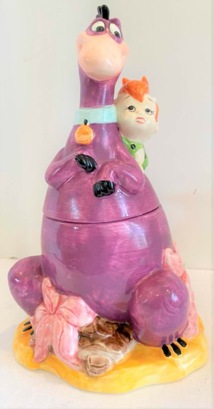 Photo 1 of VINTAGE HANNA BARBERA DINO AND PEBBLES COOKIE JAR 13”