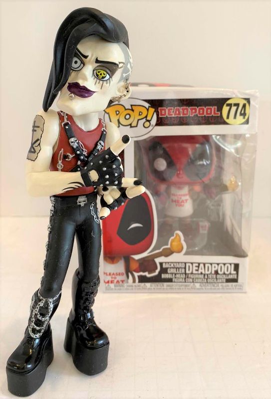 Photo 1 of BLEEDING EDGE GOTH 8” AND DEADPOOL BOBBLE-HEAD