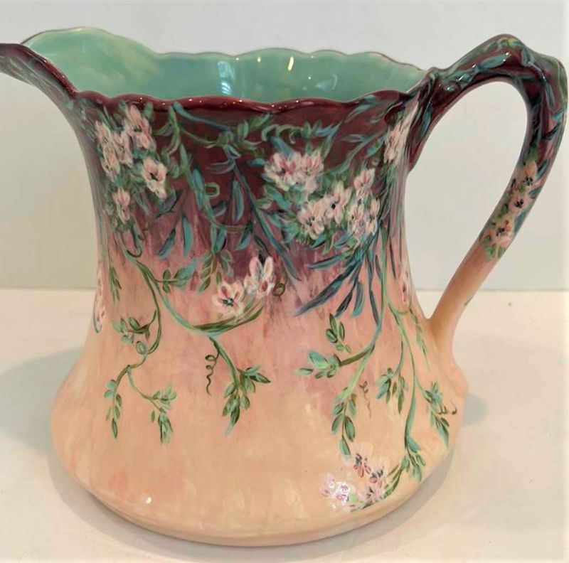 Photo 7 of HAND PAINTED SIGNED DATED PORCELAIN PITCHER H7”