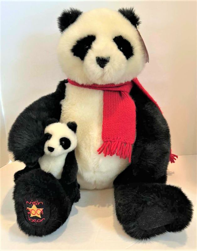 Photo 1 of GUND WISH 2001 GIANT PANDA BEAR W BABY H18”