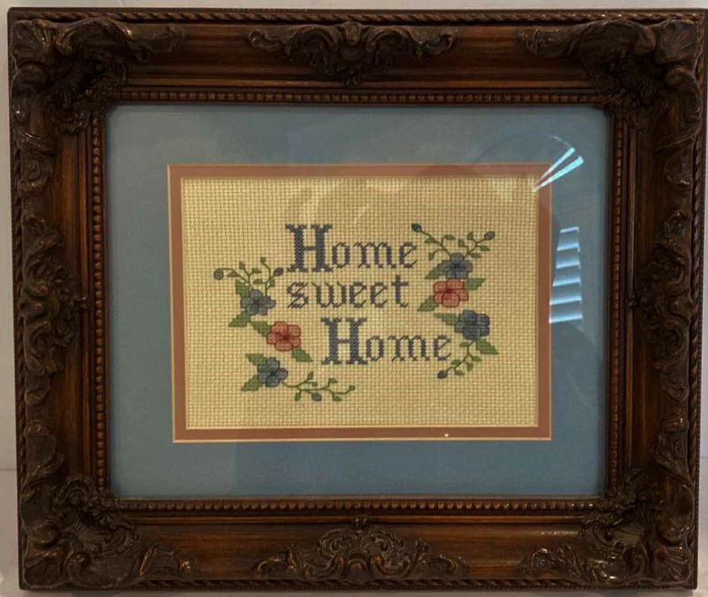 Photo 1 of WOOD FRAMED NEEDLEPOINT HOME SWEET HOME 13” X 11”