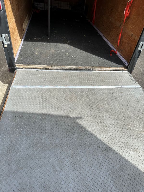 Photo 13 of 6' x 14' WHITE METAL ENCLOSED 2010 CARGO TRAILER W RAMP BACK GATE, SIDE DOOR. TIRES EXCELLENT CONDITION (SPARE TIRE INCLUDED) INTERIOR HEIGHT 75" - CLEAR TITLE