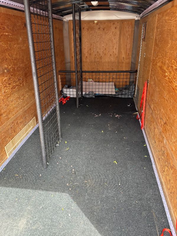 Photo 12 of 6' x 14' WHITE METAL ENCLOSED 2010 CARGO TRAILER W RAMP BACK GATE, SIDE DOOR. TIRES EXCELLENT CONDITION (SPARE TIRE INCLUDED) INTERIOR HEIGHT 75" - CLEAR TITLE