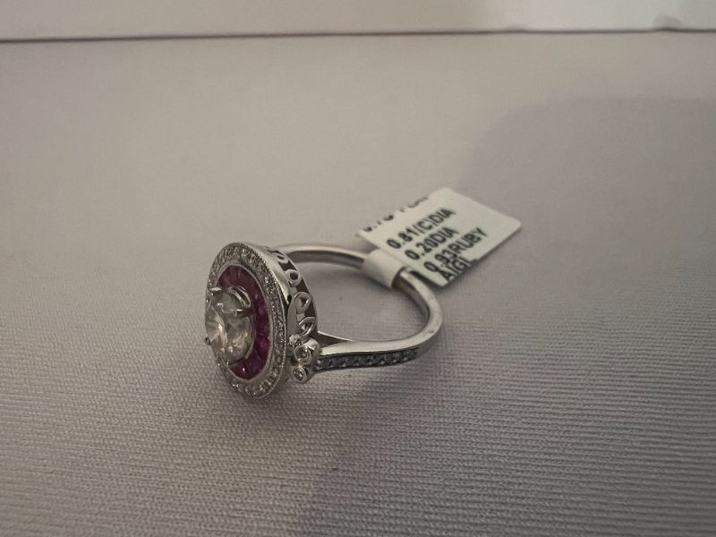 Photo 5 of PLATINUM RUBY & DIAMOND RING (APPROX SIZE 6)  RN026620