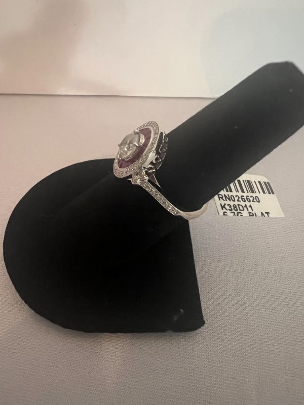 Photo 2 of PLATINUM RUBY & DIAMOND RING (APPROX SIZE 6)  RN026620