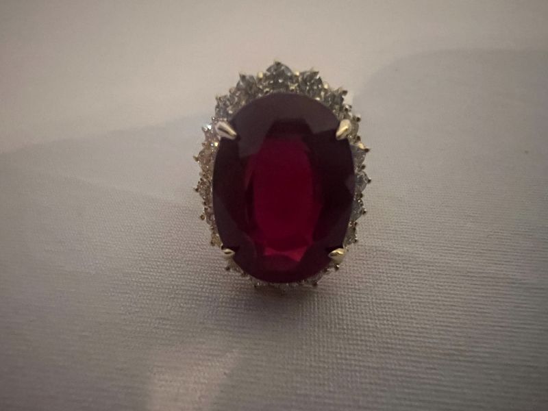 Photo 4 of 14K YELLOW GOLD COMPOSITE RUBY & DIAMOND RING (APPROX SIZE 6.5)  RN031758 