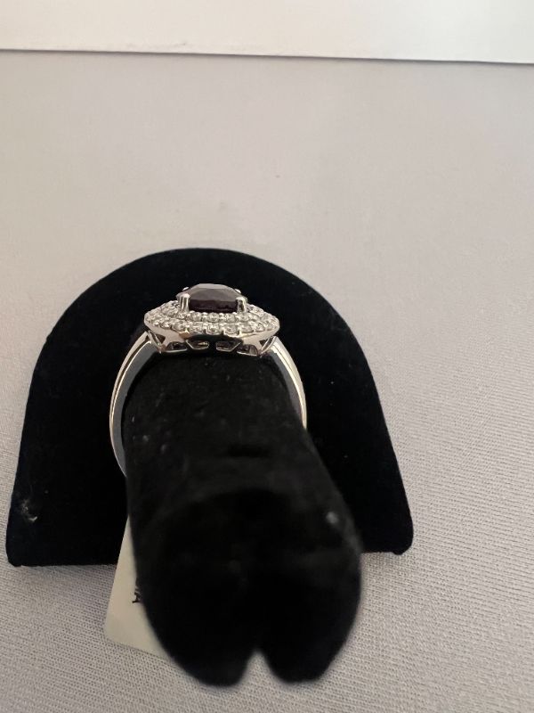 Photo 3 of PLATINUM SPINEL & DIAMOND RING (APPROX SIZE 6.5)  RN034802  
