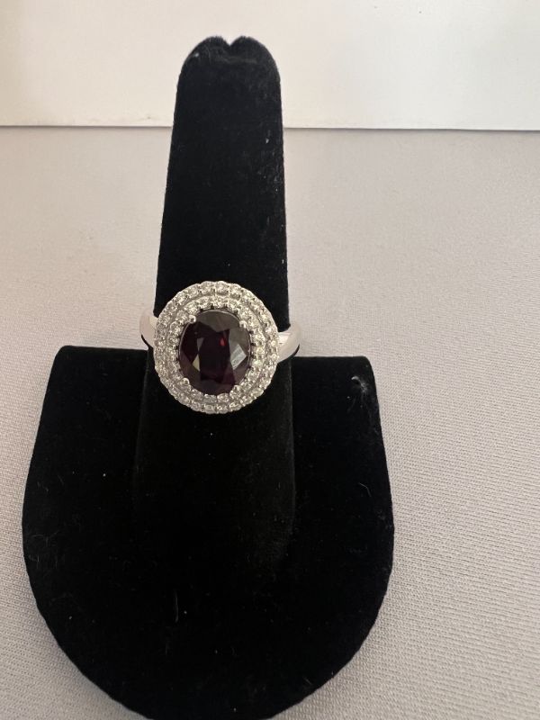 Photo 1 of PLATINUM SPINEL & DIAMOND RING (APPROX SIZE 6.5)  RN034802  