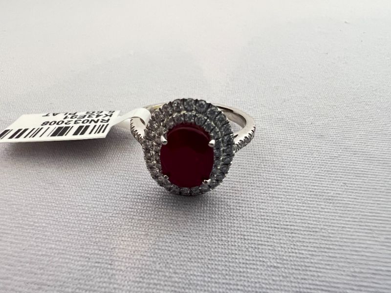 Photo 6 of PLATINUM RUBY & DIAMOND RING (APPROX SIZE 6.5) RN032008 
