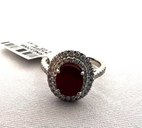 Photo 4 of PLATINUM RUBY & DIAMOND RING (APPROX SIZE 6.5) RN032008 