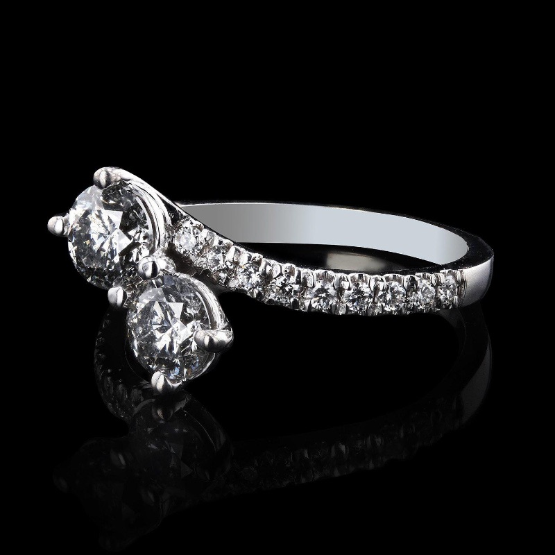 Photo 2 of 1.18ctw Diamond 14K White Gold Ring (1.43ctw Diamonds) (APPROX SIZE 6-7) RN028796