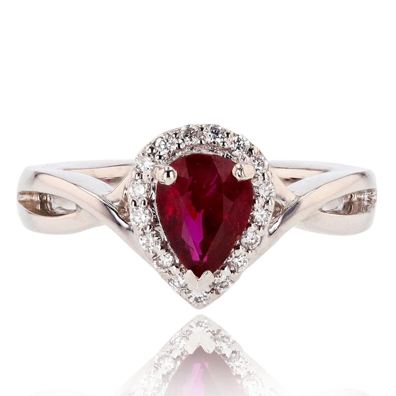 Photo 1 of 1.02ct UNHEATED Ruby and 0.14ctw Diamond Platinum Ring (GIA CERTIFIED) (APPROX. SIZE 6-7). RN028966