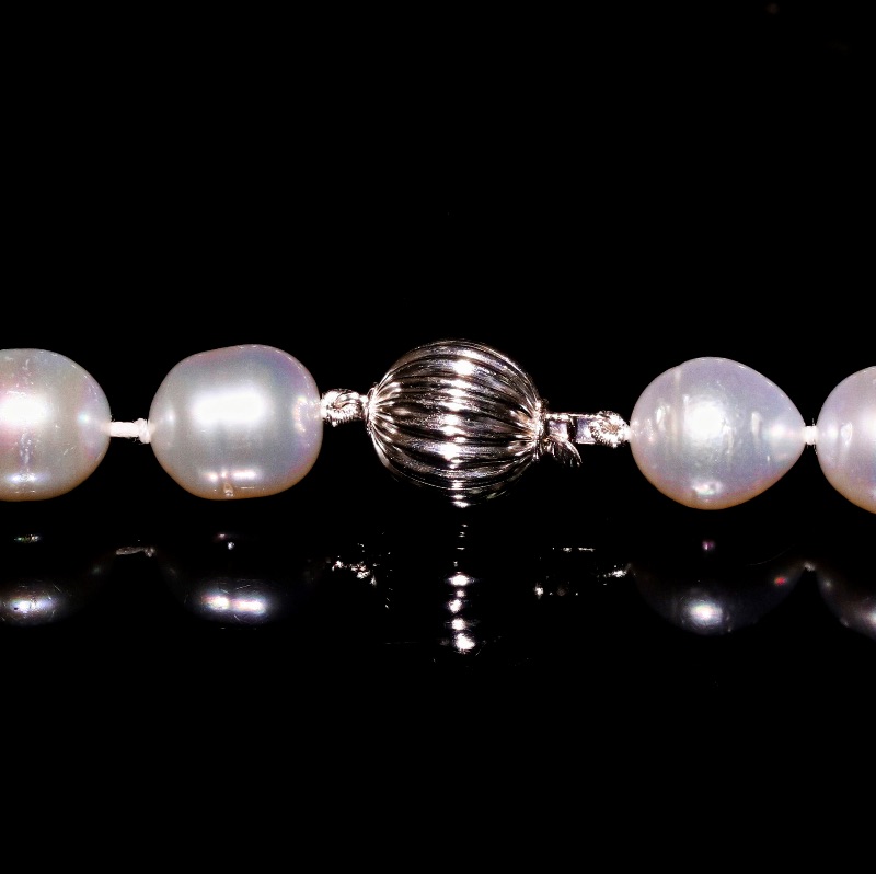 Photo 3 of 10mm to 13mm White South Sea Pearl 14K White Gold Necklace W MSRP CERTIFIED APPRAISAL   NK014694