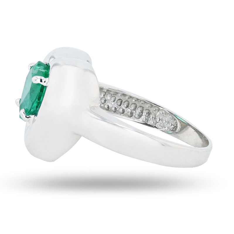 Photo 2 of 1.49ct Heart Shaped Emerald 14K White Gold Ring W MSRP APPRAISAL (APPROX. SIZE 6-7)  RN034631