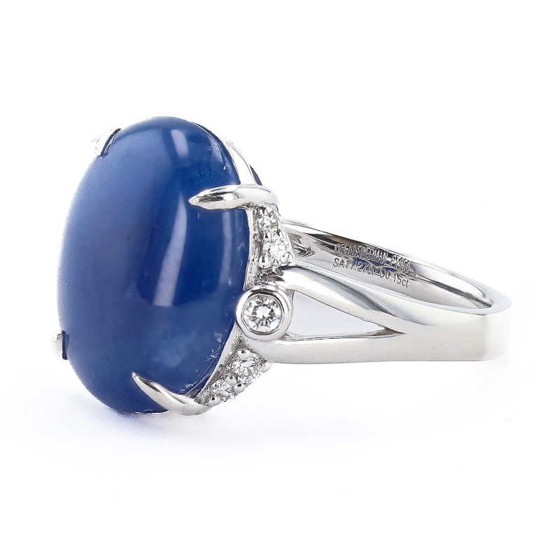 Photo 1 of 11.27ct Blue BURMESE Sapphire and 0.15ctw Diamond Platinum Ring W. MSRP Appraisal (Approx. Size 6-7)  RN036772