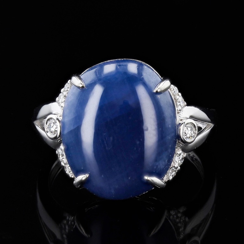 Photo 2 of 11.27ct Blue BURMESE Sapphire and 0.15ctw Diamond Platinum Ring W. MSRP Appraisal (Approx. Size 6-7)  RN036772