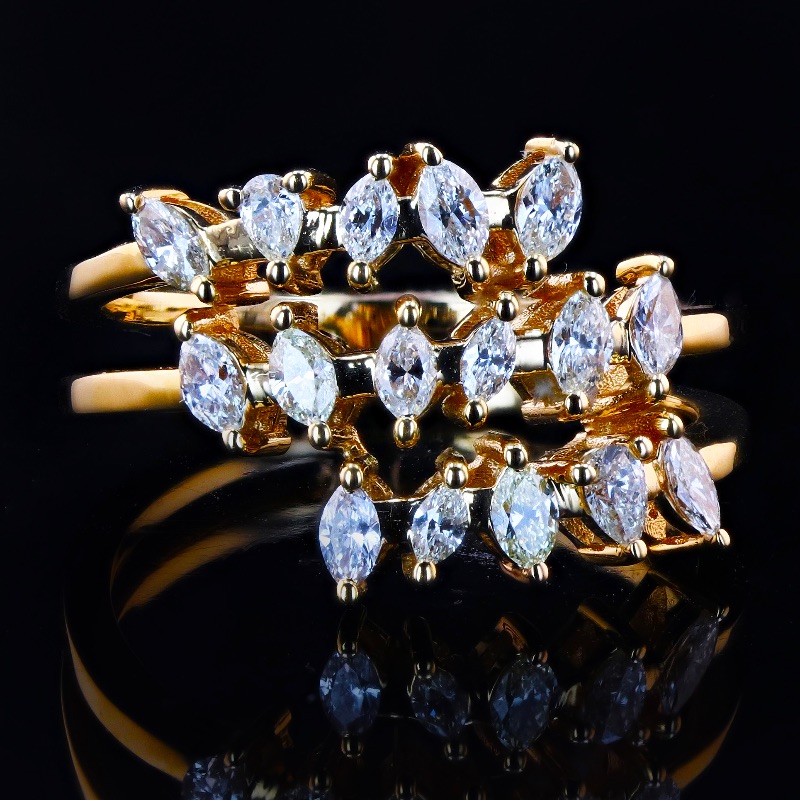 Photo 2 of 0.71ctw Diamond 18K Yellow Gold Ring w. MSRP APPRAISAL (APPROX SIZE 6-7). RN031169