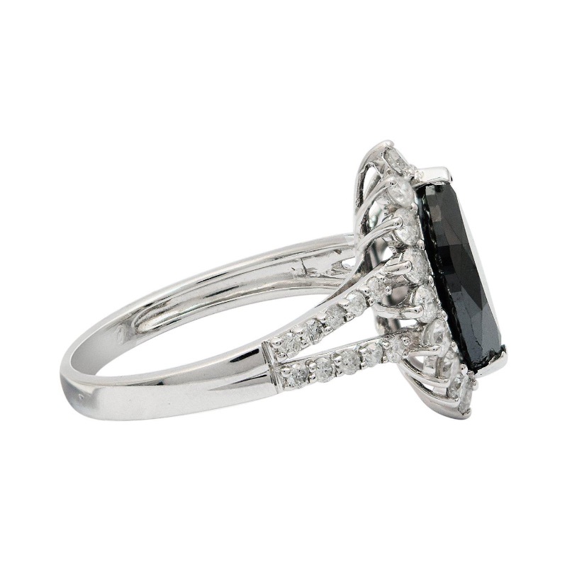 Photo 2 of 2.64ct FANCY BLACK CENTER Diamond 14KT White Gold Ring (3.44ctw Diamonds) w. MSRP APPRAISAL (APPROX SIZE 6-7)  RN011060