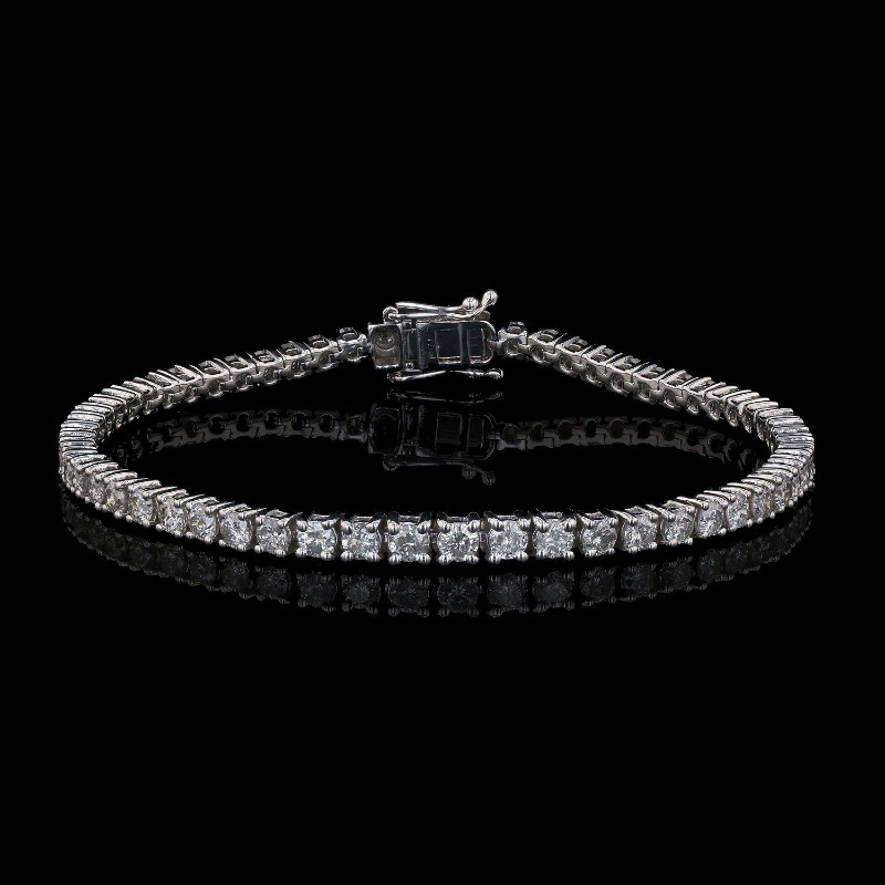 Photo 1 of 5.63ctw Diamond 14KT White Gold Tennis Bracelet w. MSRP APPRAISAL BR005670