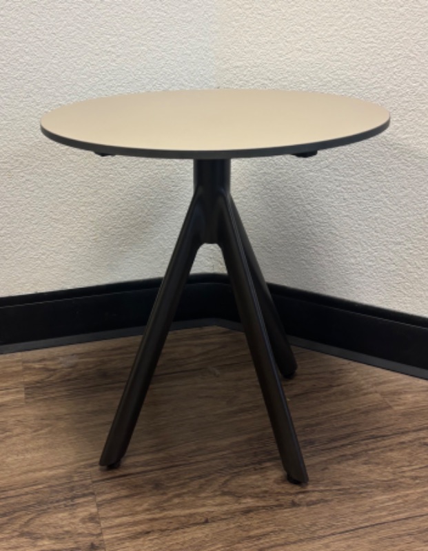 Photo 1 of VILLAGE CASA TRI-LEG SIDE TABLE W GREY STONE TABLETOP & POWDERCOATED BLACK LEGS 17.1/4" D x 18.5" H