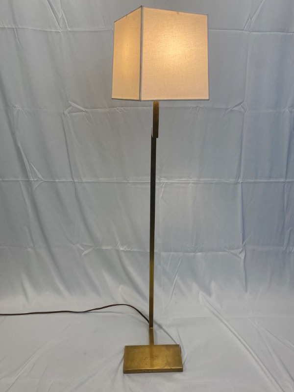 Photo 5 of NEW AERIN ALEXANDER FLOOR LAMP HAND-RUBBED ANTIQUE BRASS W MODERN SHADE 