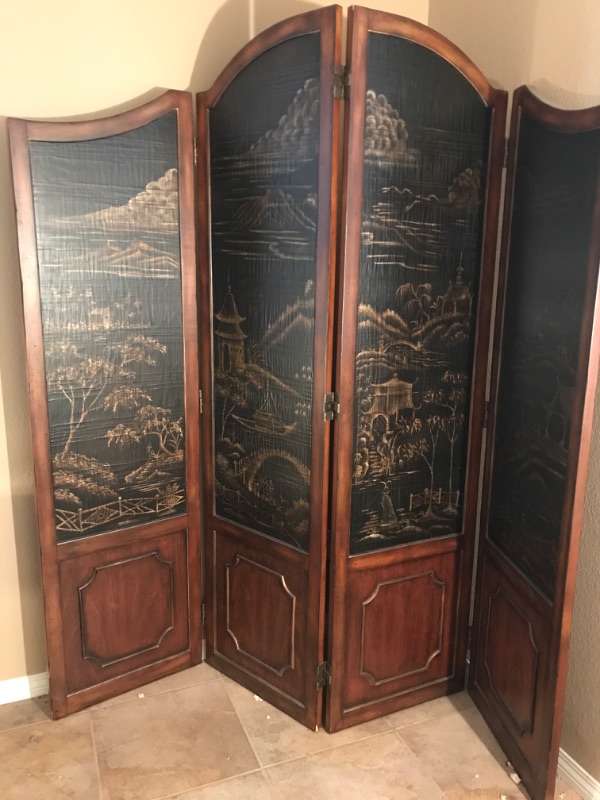 Photo 3 of ETHAN ALLEN CHINOISERIE FLOOR SCREEN 80” x 1” x 78”