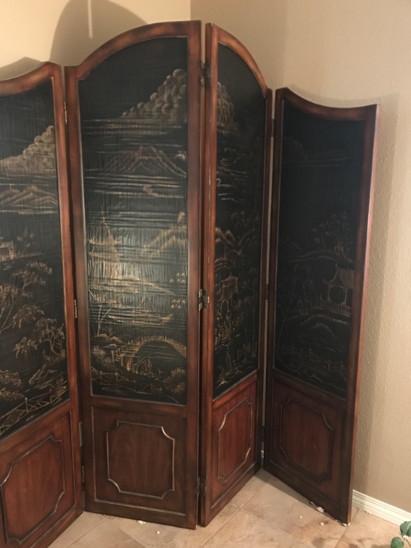 Photo 4 of ETHAN ALLEN CHINOISERIE FLOOR SCREEN 80” x 1” x 78”