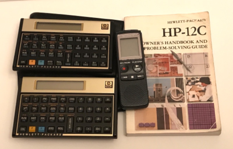Photo 1 of HP12C VINTAGE CALCULATORS  & SONY VOICE RECORDER 