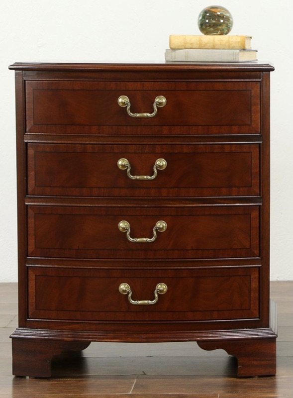 Photo 1 of ETHAN ALLEN BOWFRONT MAHOGANY VINTAGE CHEST / NIGHTSTAND  18” x 25” x 30” 
