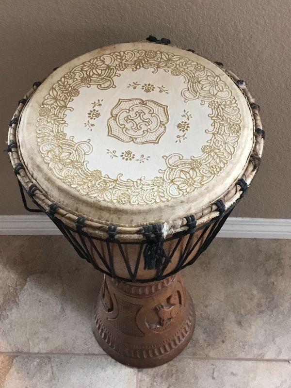 Photo 1 of VINTAGE AFRICAN DRUM 28” x 15”
