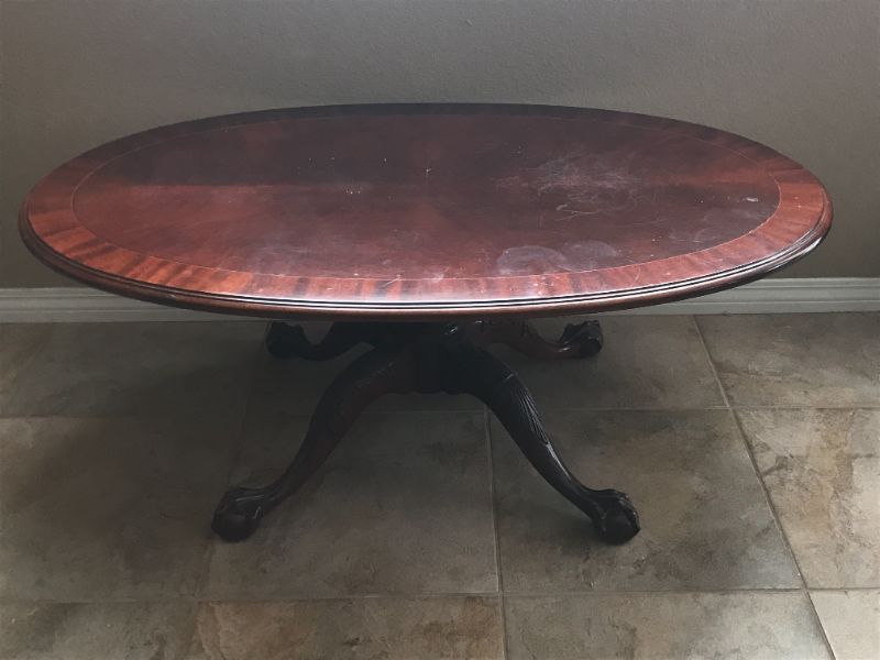 Photo 1 of ETHAN ALLEN OVAL TOP COFFEE TABLE 29” x 46” x 18”