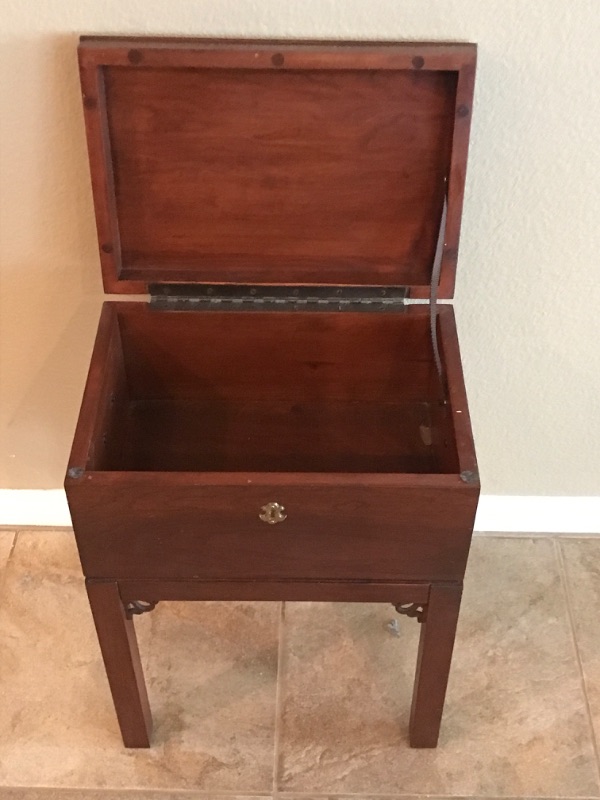 Photo 2 of ETHAN ALLEN GEORGIAN COURT BOX ON STAND CHEST CHERRY #11-3403 205 NEWPORT FINISH