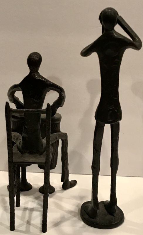 Photo 3 of GIACOMETTI STYLE BRONZE SCULPTED MUSICIANS / HOME DECOR 12” TALL