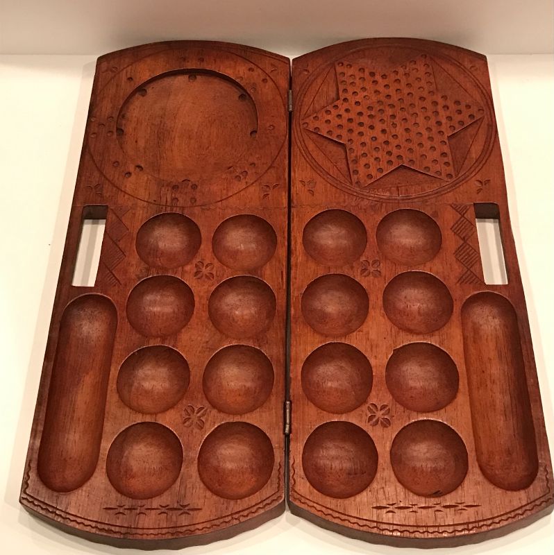 Photo 4 of VINTAGE AFRICAN HAND CARVED MANCALA BOARD GAME