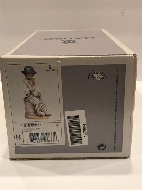Photo 2 of LLADRO "JAZZ SAX" PORCELAIN FIGURINE - BLACK LEGACY COLLECTION #5928 WITH BOX